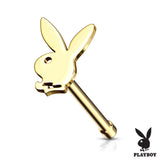 Licensed Playboy Bunny Gold Steel Nose Bone Studs Rings