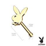 Licensed Playboy Bunny Gold Steel Nose Bone Studs Rings