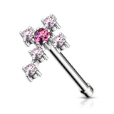 CZ Cross 316L Surgical Steel Nose Stud Rings