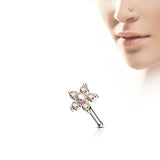 Flower CZ Top Surgical Steel Nose Bone Stud Ring