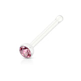 Clear Acrylic With Mixed CZ Nose Stud No Metal