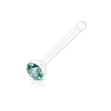 Clear Acrylic With Mixed CZ Nose Stud No Metal