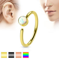 White Opal Ear Cartilage Daith Helix Tragus Nose Rings