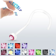 Assorted Color CZ Bezel Set Bio Flex Nose Screws No Metal