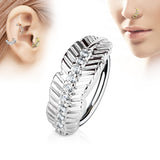 Leaf CZ Ear Cartilage Daith Tragus Helix Earrings Hoop Nose Rings