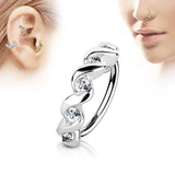 CZ Twisted Ear Cartilage Daith Tragus Helix Earrings Hoop Nose Rings