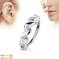 CZ Twisted Ear Cartilage Daith Tragus Helix Earrings Hoop Nose Rings