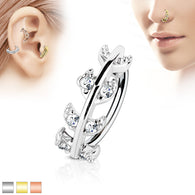 CZ Vine Ear Cartilage Daith Tragus Helix Earrings Hoop Nose Rings