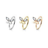 CZ Butterfly Bendable Cartilage Tragus Helix Earrings Hoop Nose Rings