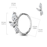 3 Marquise CZ Vine Bendable Cartilage Tragus Helix Earrings Hoop Nose Rings