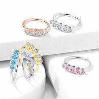 CZ Bezel Set Bendable Ear Cartilage Daith Tragus Helix Earrings Hoop Nose Rings