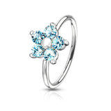 CZ Flower Bendable Ear Cartilage Daith Tragus Helix Earrings Hoop Nose Rings