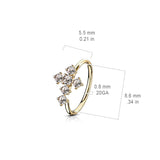 CZ Cross Bendable Ear Cartilage Daith Tragus Helix Earrings Hoop Nose Rings