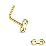 Infinity Sign Top 316L Surgical Steel "L" bend Nose Stud Rings