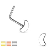 Crescent Moon Top 316L Surgical Steel "L" bend Nose Stud Rings