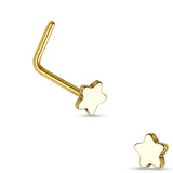 Star Top 316L Surgical Steel "L" bend Nose Stud Rings
