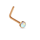 Value Pack 3 pcs Synthetic Opal "L" Bend Nose Stud Rings