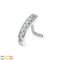 CZ Nose Crawlers L Bend Nose Stud Rings