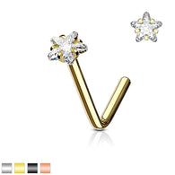 Star CZ Prong Set Gold Rose Gold  