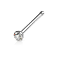 Basic 316L Surgical Steel Nose Stud Ring with Gem Top