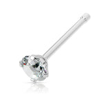 10 Pc Clear 3mm Prong Set CZ Ball Surgical Steel Nose Bone Stud Pack