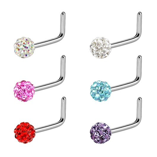 3 MM Ferido Ball Surgical Steel L Bend Nose Rings