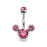 Triple Bubble CZ Surgical Steel Belly Button Navel Rings