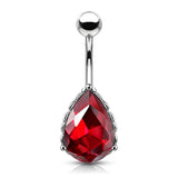 AB Effect Tear Drop CZ Surgical Steel Belly Button Navel Rings