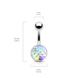 AB Effect Fish Scale Belly Button Navel Rings