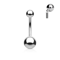 Basic Internal Threaded Surgical Steel Navel Belly Button Rings 16GA