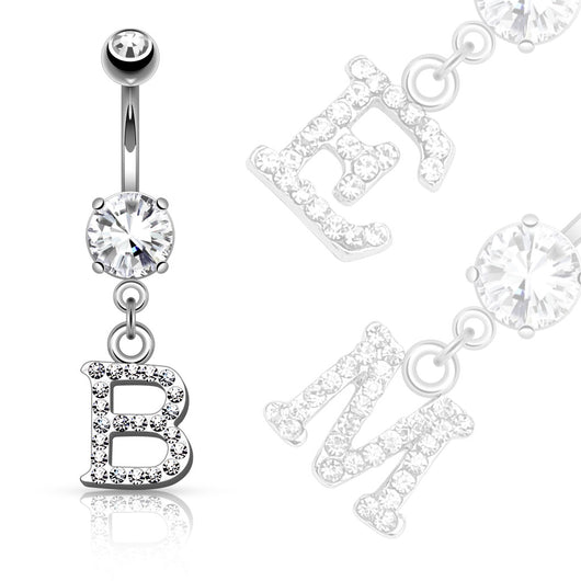 Dangling D letter Navel Ring Belly Button Body Piercing