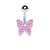 Butterfly CZ Belly Button Navel Rings