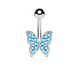 Butterfly CZ Belly Button Navel Rings