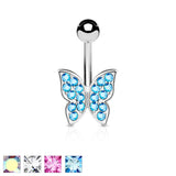 Butterfly CZ Belly Button Navel Rings