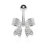 Ribbon CZ Belly Button Navel Rings