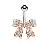 Ribbon CZ Belly Button Navel Rings