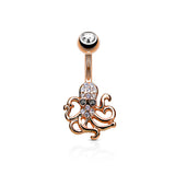 Octopus CZ Belly Button Navel Rings