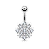 Starburst CZ Belly Button Navel Rings