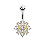 Starburst CZ Belly Button Navel Rings
