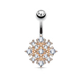 Starburst CZ Belly Button Navel Rings