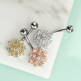 Starburst CZ Belly Button Navel Rings