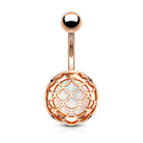Opal Fish Scale Belly Button Navel Rings