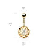 Opal Fish Scale Belly Button Navel Rings