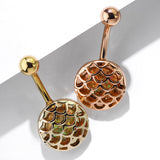 Opal Fish Scale Belly Button Navel Rings