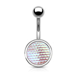 Holographic Dragon Scale Belly Button Navel Rings