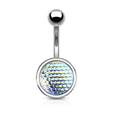 Holographic Dragon Scale Belly Button Navel Rings
