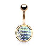 Holographic Dragon Scale Belly Button Navel Rings