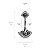 Double Jeweled Tribal Fan Navel Belly Button Ring