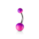 Two Tone Rubber Coating Belly Button Navel Rings