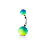 Two Tone Rubber Coating Belly Button Navel Rings